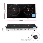 devanti portable ceramic cooktop dual burner electric hot plate 2800w black devanti portable ceramic cooktop dual burner electric hot plate 2800w black