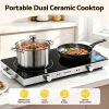 devanti portable ceramic cooktop dual burner electric hot plate 2800w black devanti portable ceramic cooktop dual burner electric hot plate 2800w black