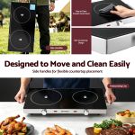 devanti portable ceramic cooktop dual burner electric hot plate 2800w black devanti portable ceramic cooktop dual burner electric hot plate 2800w black