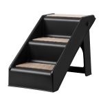 i.pet dog ramp 3 steps pet stairs for bed sofa car foldable portable ladder black