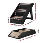i.pet dog ramp 3 steps pet stairs for bed sofa car foldable portable ladder black