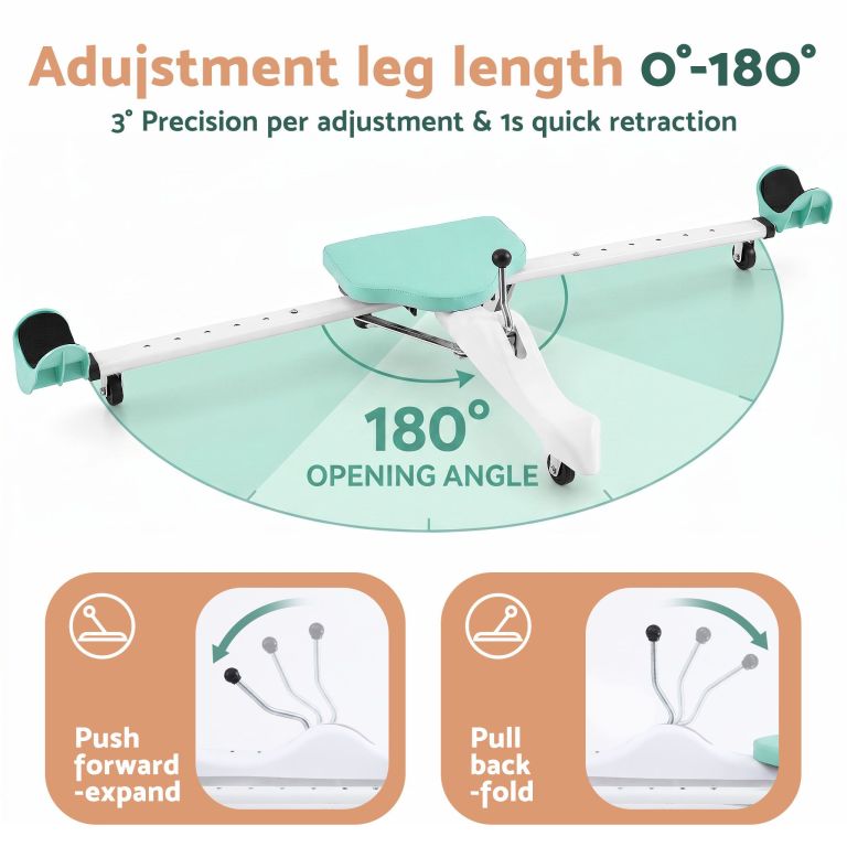 everfit leg stretcher machine foldable 180 degree adjustable split machine green