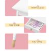 keezi kids dressing table chair set vanity makeup wooden leg mirror drawer keezi kids dressing table chair set vanity makeup wooden leg mirror drawer