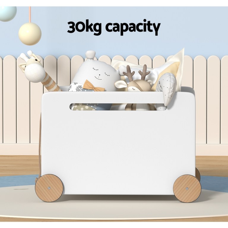 keezi kids toy box container children chest storage clothes organiser wheels