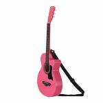 alpha 38 inch acoustic guitar folk cutaway steel string pink with carry bag