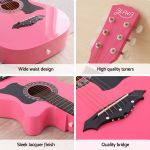 alpha 38 inch acoustic guitar folk cutaway steel string pink with carry bag