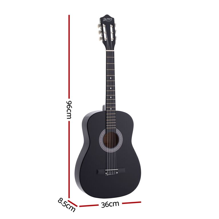 alpha 38 inch acoustic guitar full size classical cutaway nylon string black alpha 38 inch acoustic guitar full size classical cutaway nylon string black