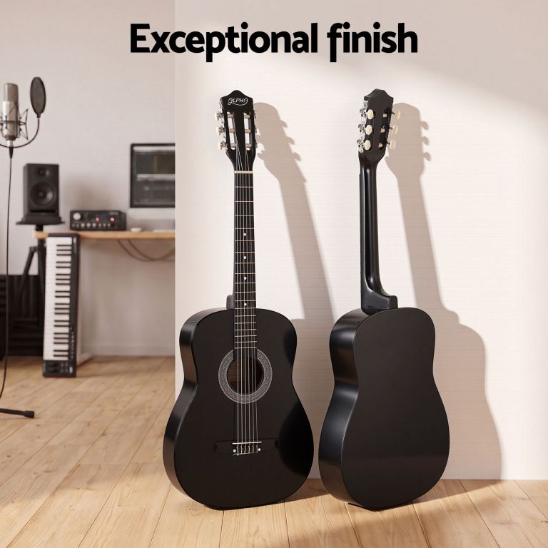 alpha 38 inch acoustic guitar full size classical cutaway nylon string black alpha 38 inch acoustic guitar full size classical cutaway nylon string black