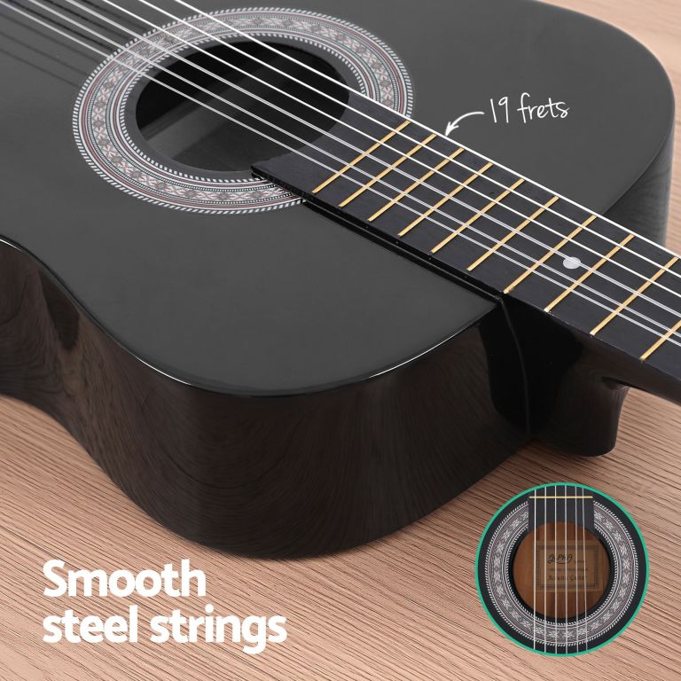 alpha 38 inch acoustic guitar full size classical cutaway nylon string black alpha 38 inch acoustic guitar full size classical cutaway nylon string black