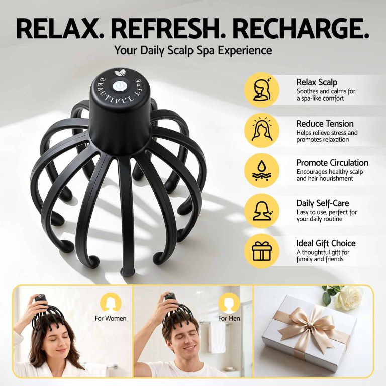 livemor head massager scalp electric with 3 modes, 360 degree head massager cordless portable, head scratcher for stress relax livemor head massager scalp electric with 3 modes, 360 degree head massager cordless portable, head scratcher for stress relax