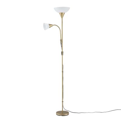 artiss gold floor lamp with reading light | mother and child standing lamp with 360 flexible gooseneck, individual switch & plate shade, e27 & e14 bulb (not included) home living room office reading artiss gold floor lamp with reading light | mother and child standing lamp with 360 flexible gooseneck, individual switch & plate shade, e27 & e14 bulb (not included) home living room office reading