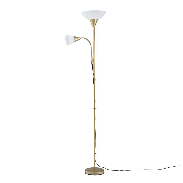 artiss gold floor lamp with reading light | mother and child standing lamp with 360 flexible gooseneck, individual switch & plate shade, e27 & e14 bulb (not included) home living room office reading artiss gold floor lamp with reading light | mother and child standing lamp with 360 flexible gooseneck, individual switch & plate shade, e27 & e14 bulb (not included) home living room office reading