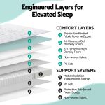 giselle bedding single mattress 23cm pocket spring mattress with adjustable firmness reversible foam layer for medium firm & firm support motion isolation bedroom bed