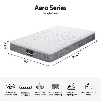 giselle bedding single mattress 23cm pocket spring mattress with adjustable firmness reversible foam layer for medium firm & firm support motion isolation bedroom bed giselle bedding single mattress 23cm pocket spring mattress with adjustable firmness reversible foam layer for medium firm & firm support motion isolation bedroom bed