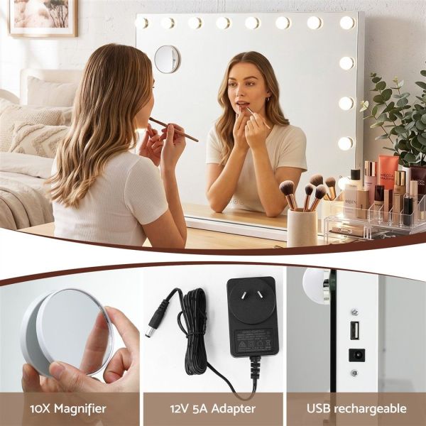 embellir 90x60cm makeup mirror large hollywood vanity mirror with 18 dimmable led bulbs embellir 90x60cm makeup mirror large hollywood vanity mirror with 18 dimmable led bulbs