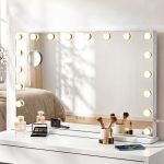 embellir 90x60cm makeup mirror large hollywood vanity mirror with 18 dimmable led bulbs