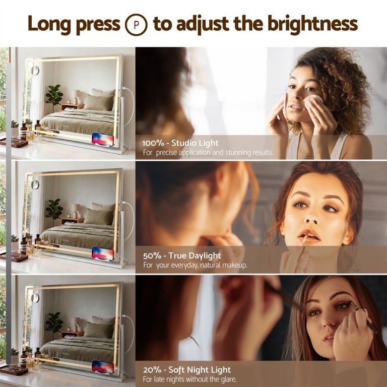 embellir 100x70cm makeup mirror 360 degree rotatable vanity mirror 10x magnifing