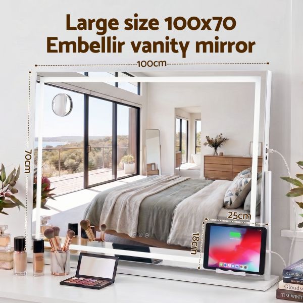 embellir 100x70cm makeup mirror 360 degree rotatable vanity mirror 10x magnifing embellir 100x70cm makeup mirror 360 degree rotatable vanity mirror 10x magnifing