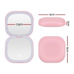 embellir led compact mirror lighted travel makeup mirror pocket sized 1x 10x magnification square pink