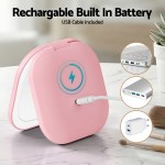 embellir led compact mirror lighted travel makeup mirror pocket sized 1x 10x magnification square pink