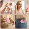embellir led compact mirror lighted travel makeup mirror pocket sized 1x 10x magnification square pink