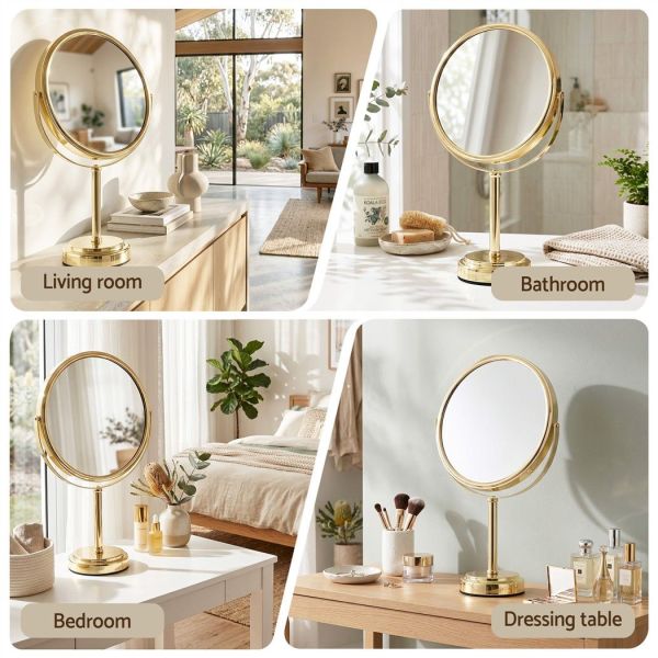 embellir makeup mirror 20x20cm 1x 5x magnifying rotation tabletop gold embellir makeup mirror 20x20cm 1x 5x magnifying rotation tabletop gold
