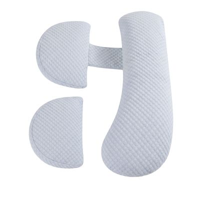 giselle bedding cooling pregnancy pillow adjustable maternity pillow for sleeping, body pillows for adults support back, belly, and hips, blue 37x87 cm