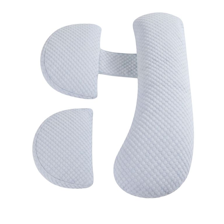 giselle bedding cooling pregnancy pillow adjustable maternity pillow for sleeping, body pillows for adults support back, belly, and hips, blue 37x87 cm