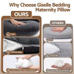 giselle bedding pregnancy pillow g shaped full body pillow for back and belly support maternity pillow with removable cover, dark grey 135x70 cm