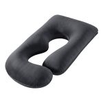 giselle bedding pregnancy pillow g shaped full body pillow for back and belly support maternity pillow with removable cover, dark grey 135x70 cm