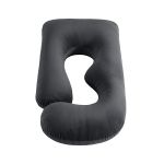 giselle bedding pregnancy pillow g shaped full body pillow for back and belly support maternity pillow with removable cover, dark grey 135x70 cm