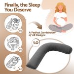 giselle bedding pregnancy pillow for side sleeping l shaped maternity body pillow for women 100% cotton jersey cover for head neck belly support, 63x115 cm grey giselle bedding pregnancy pillow for side sleeping l shaped maternity body pillow for women 100% cotton jersey cover for head neck belly support, 63x115 cm grey