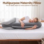 giselle bedding pregnancy pillow for side sleeping l shaped maternity body pillow for women 100% cotton jersey cover for head neck belly support, 63x115 cm grey giselle bedding pregnancy pillow for side sleeping l shaped maternity body pillow for women 100% cotton jersey cover for head neck belly support, 63x115 cm grey