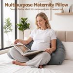 giselle bedding pregnancy pillow for side sleeping l shaped maternity body pillow for women 100% cotton jersey cover for head neck belly support, 63x115 cm grey giselle bedding pregnancy pillow for side sleeping l shaped maternity body pillow for women 100% cotton jersey cover for head neck belly support, 63x115 cm grey