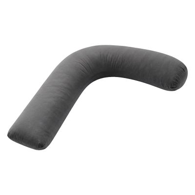 giselle bedding pregnancy pillow for side sleeping l shaped maternity body pillow for women 100% cotton jersey cover for head neck belly support, 63x115 cm grey