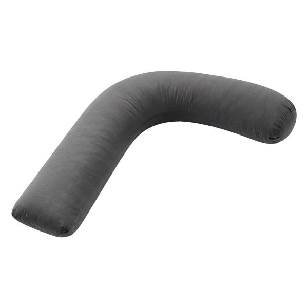 giselle bedding pregnancy pillow for side sleeping l shaped maternity body pillow for women 100% cotton jersey cover for head neck belly support, 63x115 cm grey