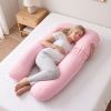 giselle bedding pregnancy pillow u shaped full body pillow with 100% cotton jersey cover maternity pillow for sleeping reading, pink, 73x133cm giselle bedding pregnancy pillow u shaped full body pillow with 100% cotton jersey cover maternity pillow for sleeping reading, pink, 73x133cm