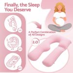 giselle bedding pregnancy pillow u shaped full body pillow with 100% cotton jersey cover maternity pillow for sleeping reading, pink, 73x133cm giselle bedding pregnancy pillow u shaped full body pillow with 100% cotton jersey cover maternity pillow for sleeping reading, pink, 73x133cm