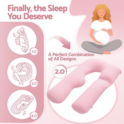 giselle bedding pregnancy pillow u shaped full body pillow with 100% cotton jersey cover maternity pillow for sleeping reading, pink, 73x133cm giselle bedding pregnancy pillow u shaped full body pillow with 100% cotton jersey cover maternity pillow for sleeping reading, pink, 73x133cm
