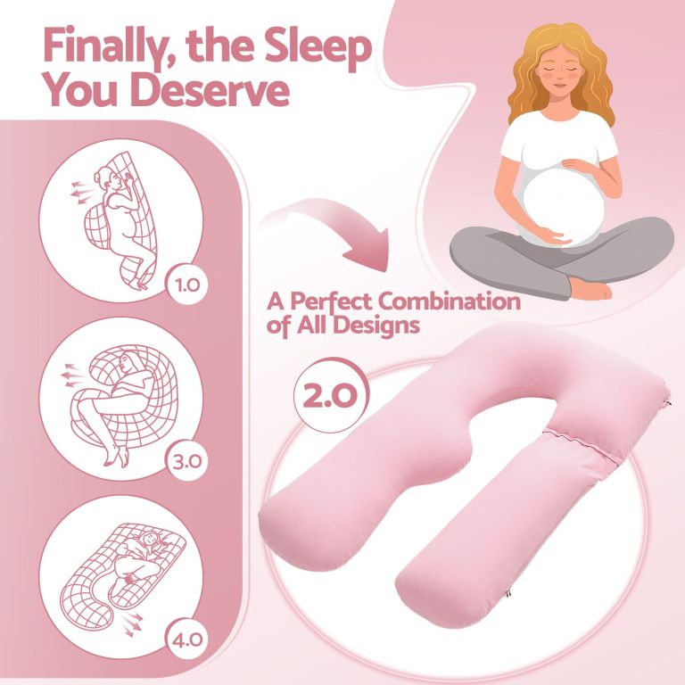 giselle bedding pregnancy pillow u shaped full body pillow with 100% cotton jersey cover maternity pillow for sleeping reading, pink, 73x133cm giselle bedding pregnancy pillow u shaped full body pillow with 100% cotton jersey cover maternity pillow for sleeping reading, pink, 73x133cm