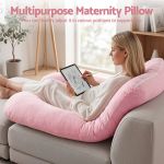 giselle bedding pregnancy pillow u shaped full body pillow with 100% cotton jersey cover maternity pillow for sleeping reading, pink, 73x133cm giselle bedding pregnancy pillow u shaped full body pillow with 100% cotton jersey cover maternity pillow for sleeping reading, pink, 73x133cm