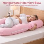 giselle bedding pregnancy pillow u shaped full body pillow with 100% cotton jersey cover maternity pillow for sleeping reading, pink, 73x133cm giselle bedding pregnancy pillow u shaped full body pillow with 100% cotton jersey cover maternity pillow for sleeping reading, pink, 73x133cm
