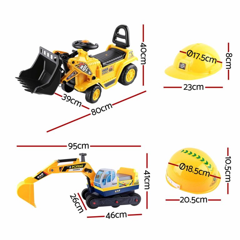 keezi kids ride on toy car bulldozer and digger with helmet outdoor sandpit toys yellow keezi kids ride on toy car bulldozer and digger with helmet outdoor sandpit toys yellow