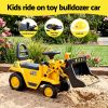 keezi kids ride on toy car bulldozer and digger with helmet outdoor sandpit toys yellow keezi kids ride on toy car bulldozer and digger with helmet outdoor sandpit toys yellow