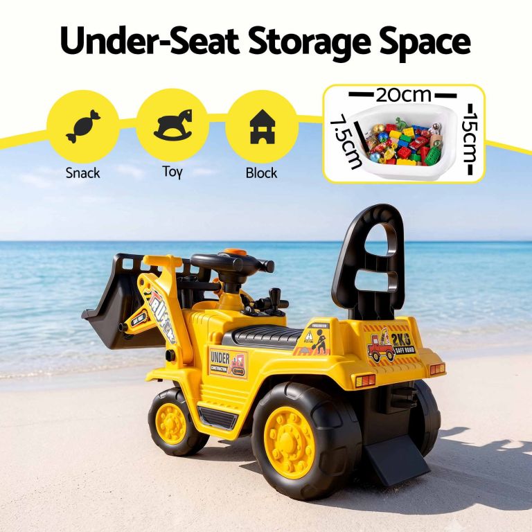 keezi kids ride on toy car bulldozer and digger with helmet outdoor sandpit toys yellow keezi kids ride on toy car bulldozer and digger with helmet outdoor sandpit toys yellow