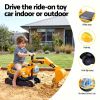 keezi kids ride on toy car bulldozer and digger with helmet outdoor sandpit toys yellow keezi kids ride on toy car bulldozer and digger with helmet outdoor sandpit toys yellow