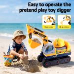 keezi kids ride on toy car bulldozer and digger with helmet outdoor sandpit toys yellow keezi kids ride on toy car bulldozer and digger with helmet outdoor sandpit toys yellow