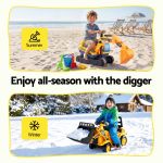 keezi kids ride on toy car bulldozer and digger with helmet outdoor sandpit toys yellow keezi kids ride on toy car bulldozer and digger with helmet outdoor sandpit toys yellow