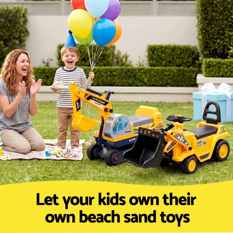 keezi kids ride on toy car bulldozer and digger with helmet outdoor sandpit toys yellow keezi kids ride on toy car bulldozer and digger with helmet outdoor sandpit toys yellow