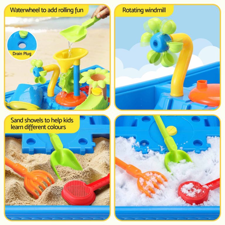 keezi ride on digger with sand and water table sandpit toys set